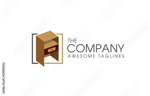 furniture concept logotype, Icons for home furniture, night stand furniture logo 
