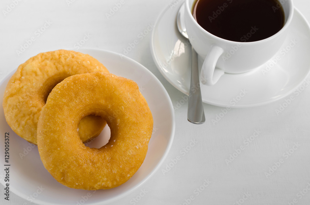 Donut and Tea Eating for Relaxing Time. Donut and Tea Eating for Relaxing Time.