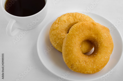 Donut and Tea Eating for Relaxing Time. photo