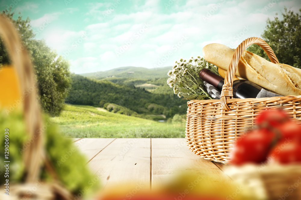 basket and spring time 