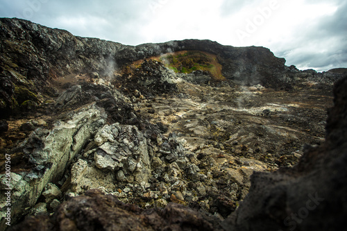 Volcanic landscape. Krafla volcano, Iceland