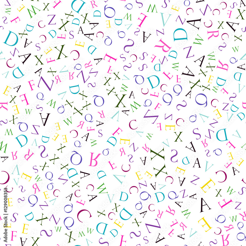 Seamless pattern English alphabet Seamless pattern English alphabet
