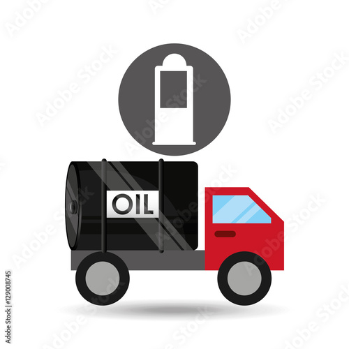 tank truck oil gasoline pump vector illustration eps 10