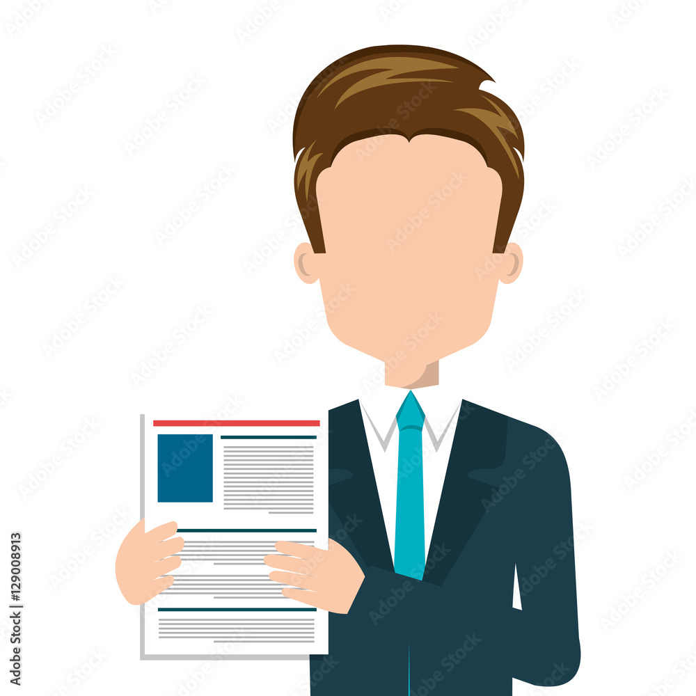 businessman with curriculum vitae vector illustration design businessman with curriculum vitae vector illustration design
