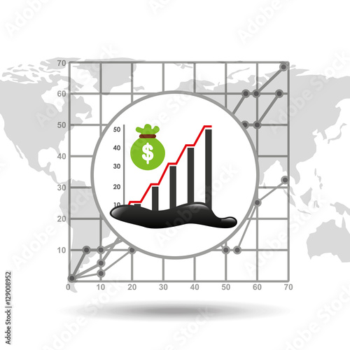bag money graph oil industry growth diagram background vector illustration eps 10
