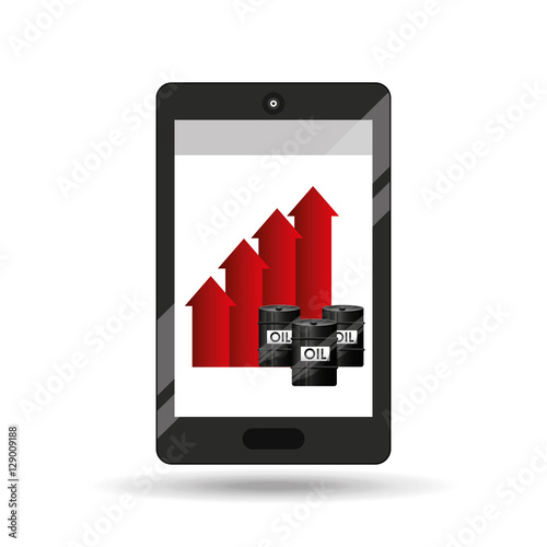 business oil smartphone growth graph vector illustration eps 10