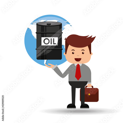 oil and petroleum industry businessman world vector illustration eps 10