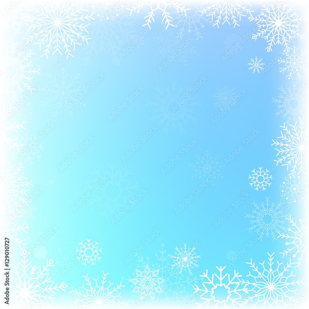 azure background with snowflakes azure background with snowflakes
