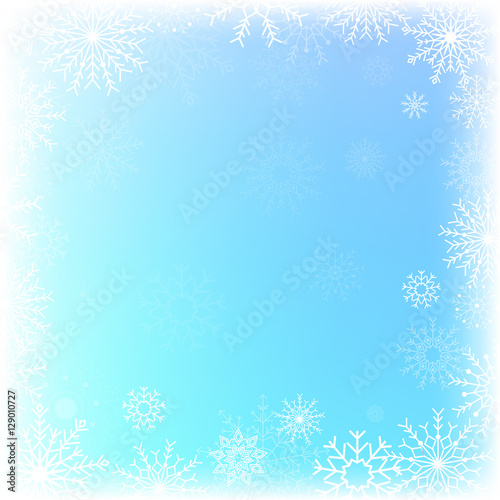 azure background with snowflakes 