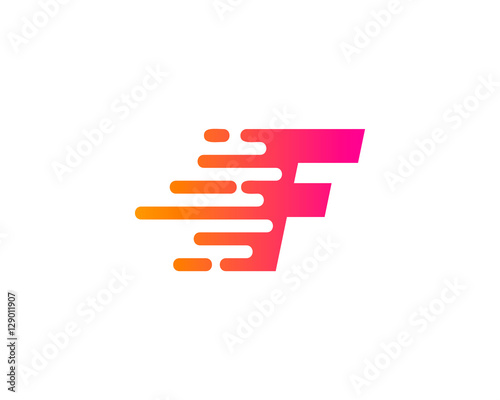 Initial Letter F Fast Logo Design Template