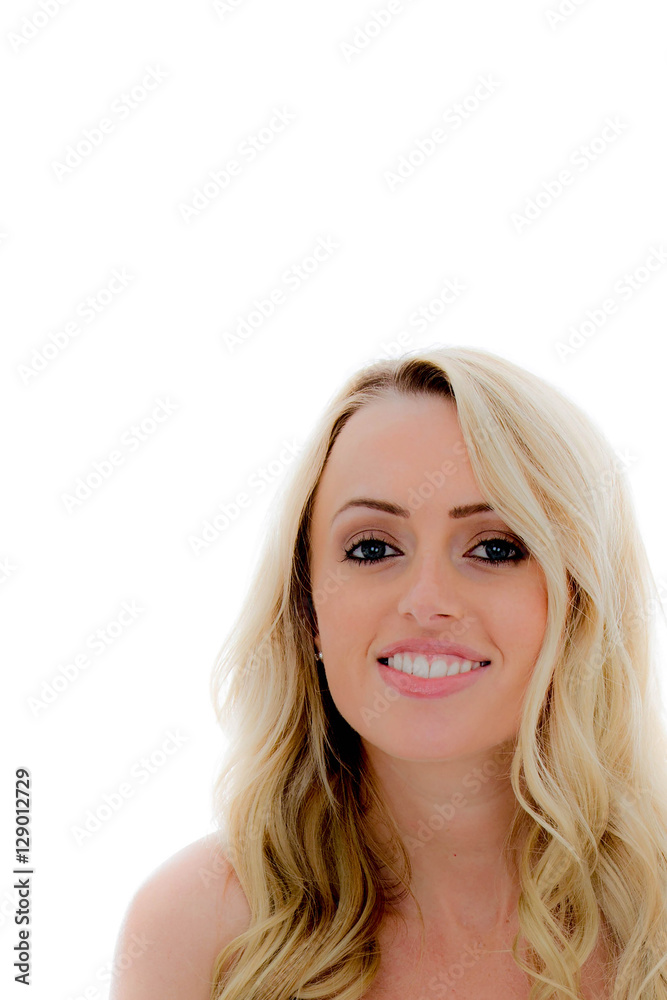Portrait of a Beautiful Young Sexy Blond Hair Caucasian Woman Happy and Smiling Portrait of a Beautiful Young Sexy Blond Hair Caucasian Woman Happy and Smiling