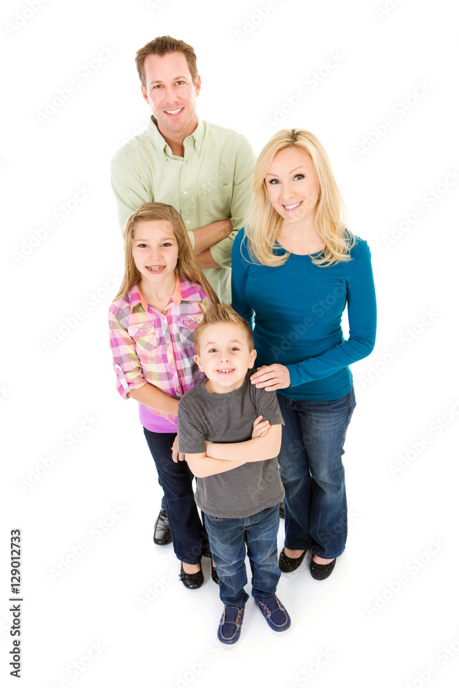 Family: Happy, Traditional Family Standing Together Family: Happy, Traditional Family Standing Together
