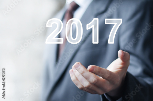Business button opportunity in 2017 new year icon