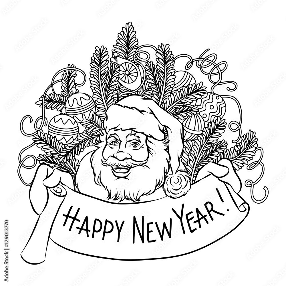 Φωτογραφία Isolated funny sketch hand-drawn cartoon of Santa Claus