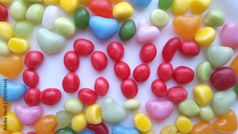 Love. Colorful candy Love. Colorful candy