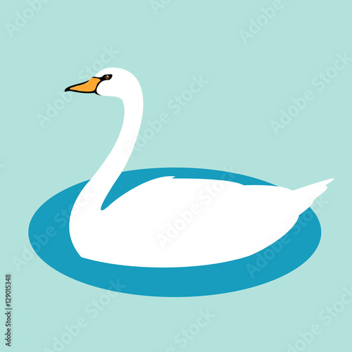 swan on the water vector style Flat © wectorcolor