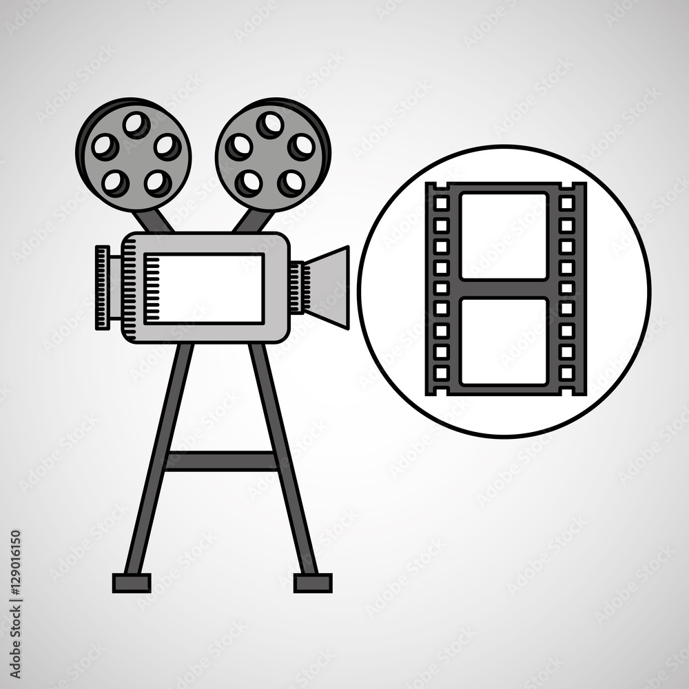 Φωτογραφία camera film vintage with movie film strip vector illustration eps 10