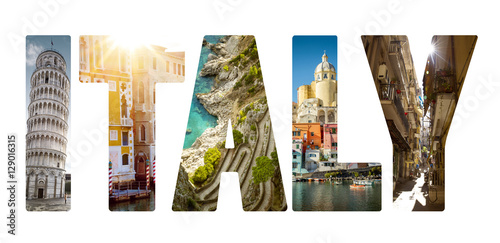 Collage of major Italian travel destinations