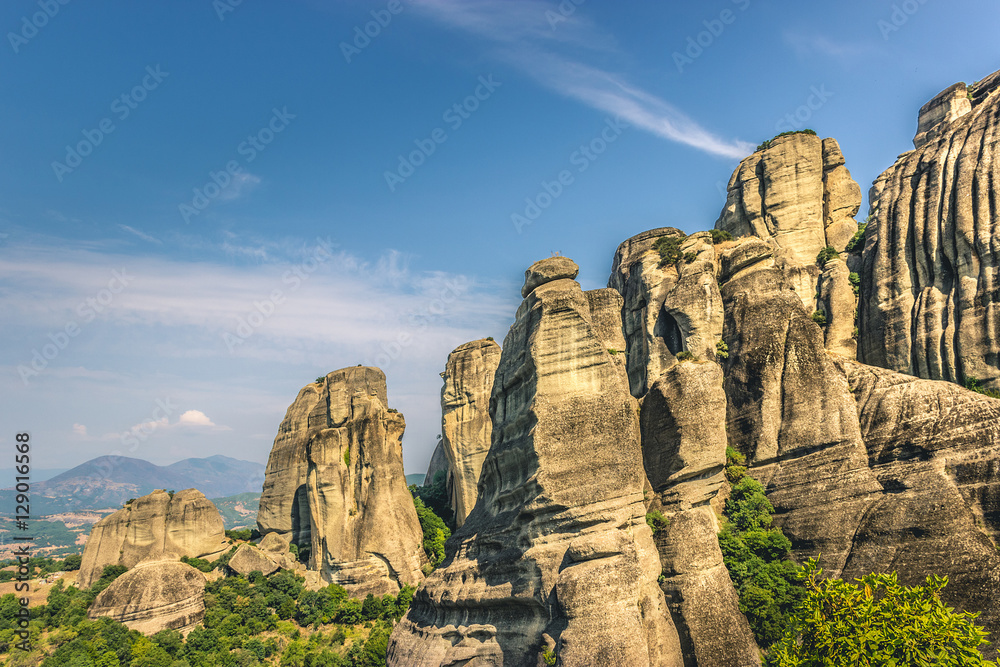 Fototapeta premium Greece. Meteora - incredible sandstone rock formations. The Holly Monastery