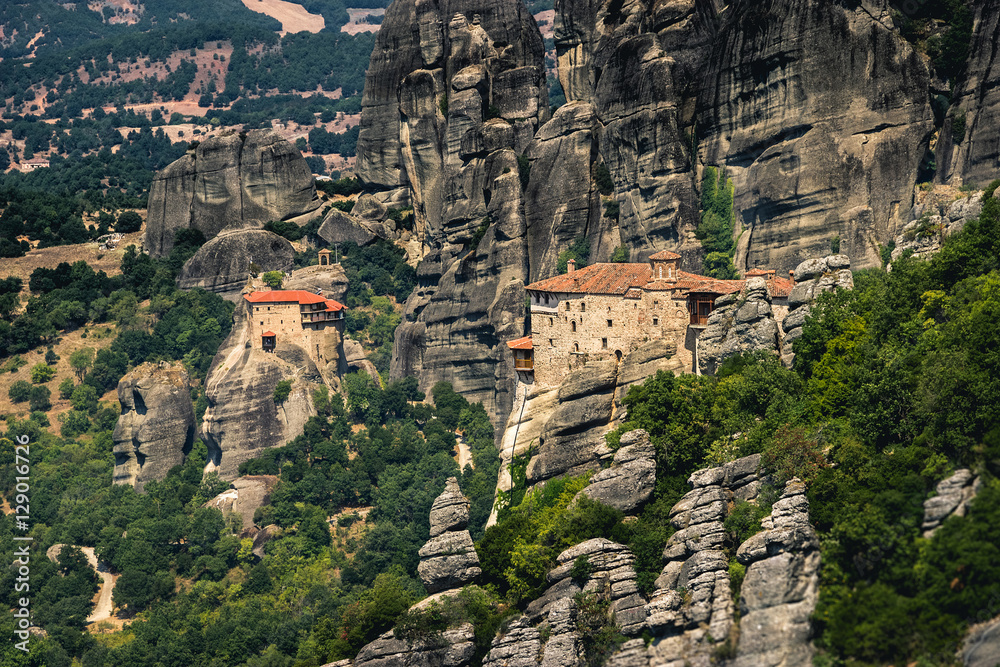 Greece. Meteora - incredible sandstone rock formations. The Holly Monastery