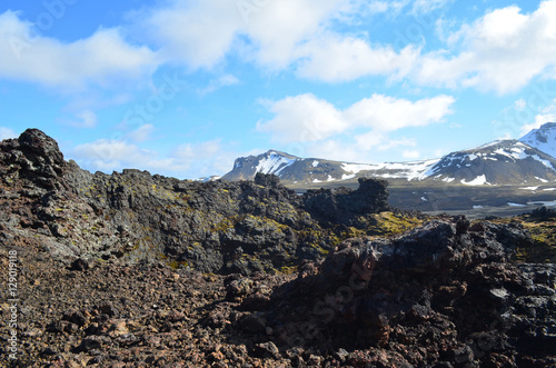 Amazing View from Volcanic Crater in Iceland photo