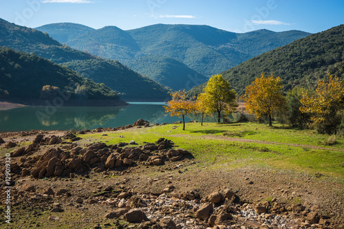 Beautiful landscape with Ladona lake at Peloponnese, Greece photo