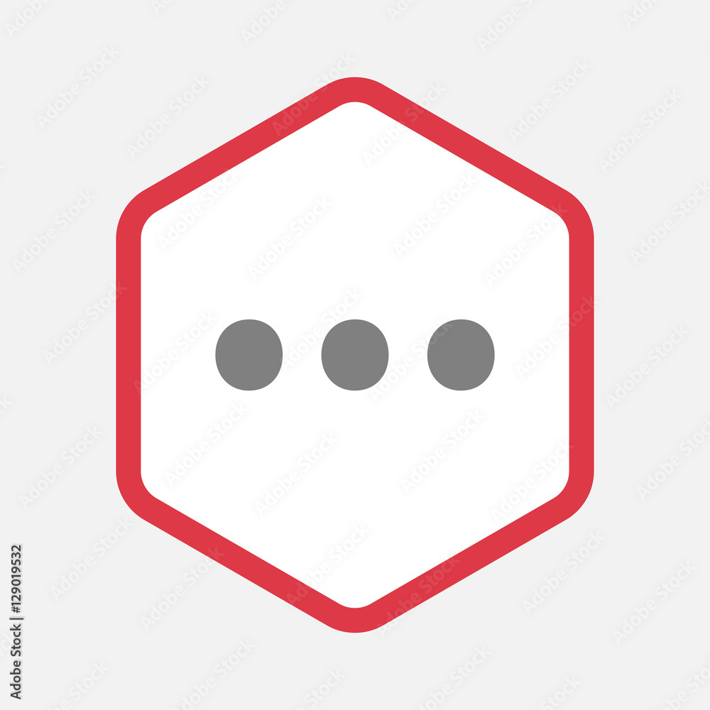 Isolated hexagon with an ellipsis orthographic sign Isolated hexagon with an ellipsis orthographic sign