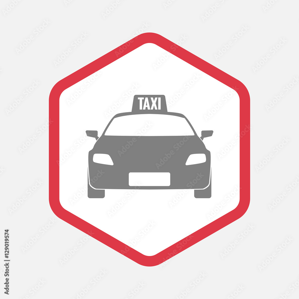 Isolated hexagon with  a taxi icon