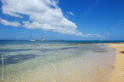 Clear water at Pangaimotu island near Tongatapu island in Tonga photo