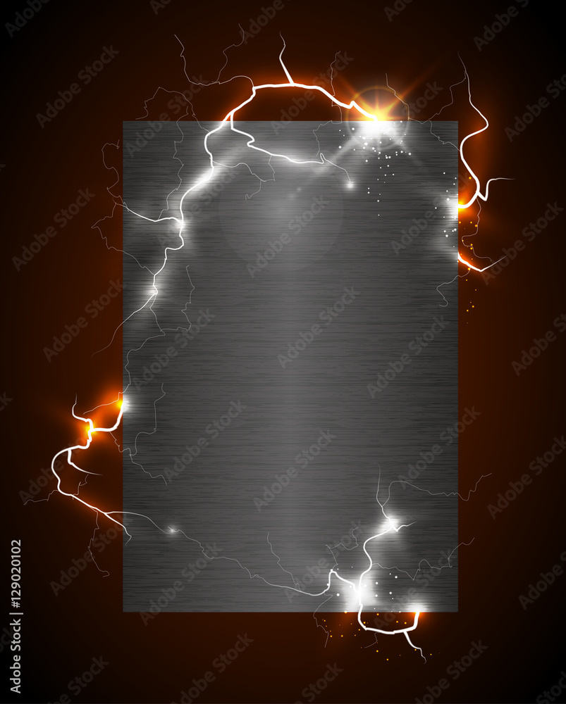 High voltage charged metal poster