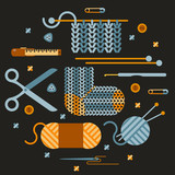 Handmade knitting illustration