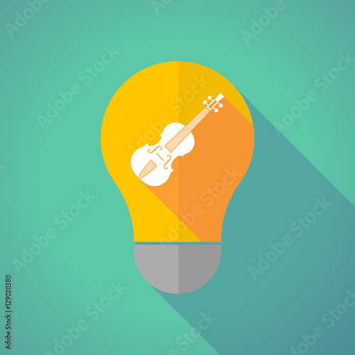 Long shadow bulb with  a violin