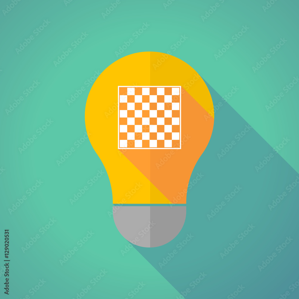 Long shadow bulb with a chess board Long shadow bulb with a chess board