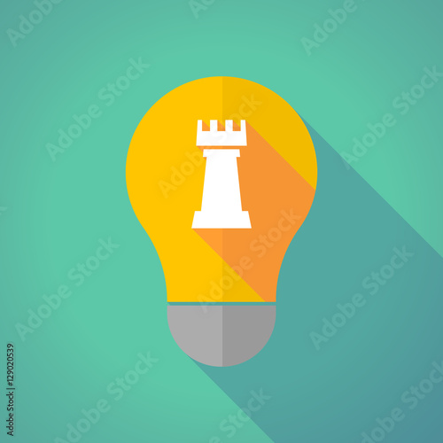 Long shadow bulb with a  rook   chess figure
