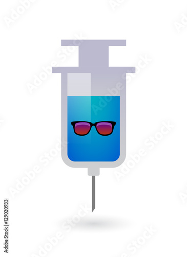 Isolated syringe with  a sunglasses icon