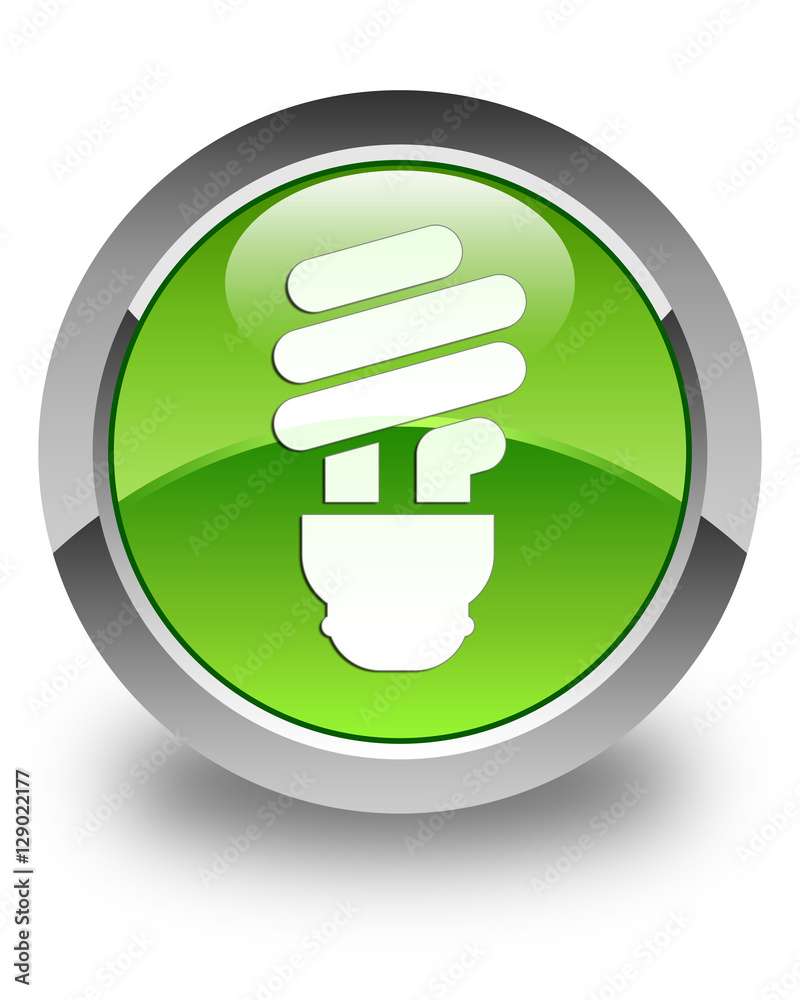 Bulb icon glossy green round button 2 Bulb icon glossy green round button 2