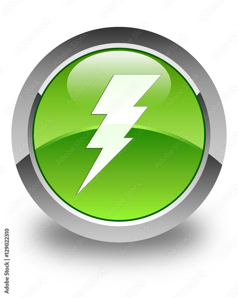 Electricity icon glossy green round button Electricity icon glossy green round button
