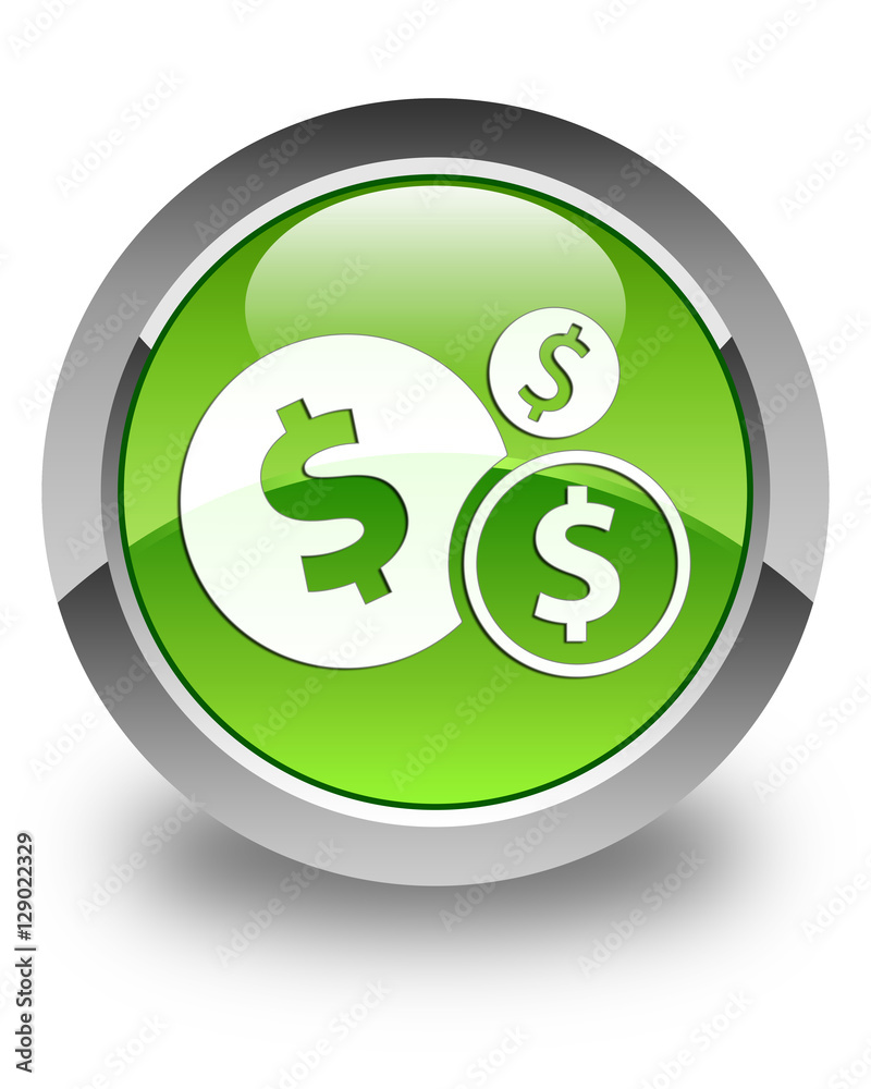 Finances (dollar sign) icon glossy green round button Finances (dollar sign) icon glossy green round button
