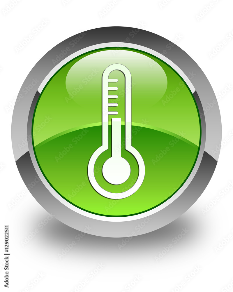 Thermometer icon glossy green round button Thermometer icon glossy green round button