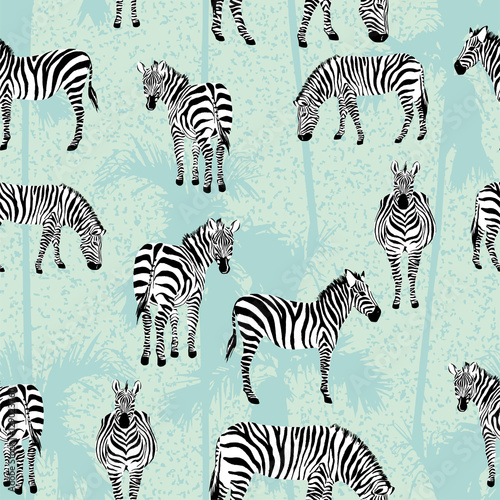 zebra blue palm background pattern photo