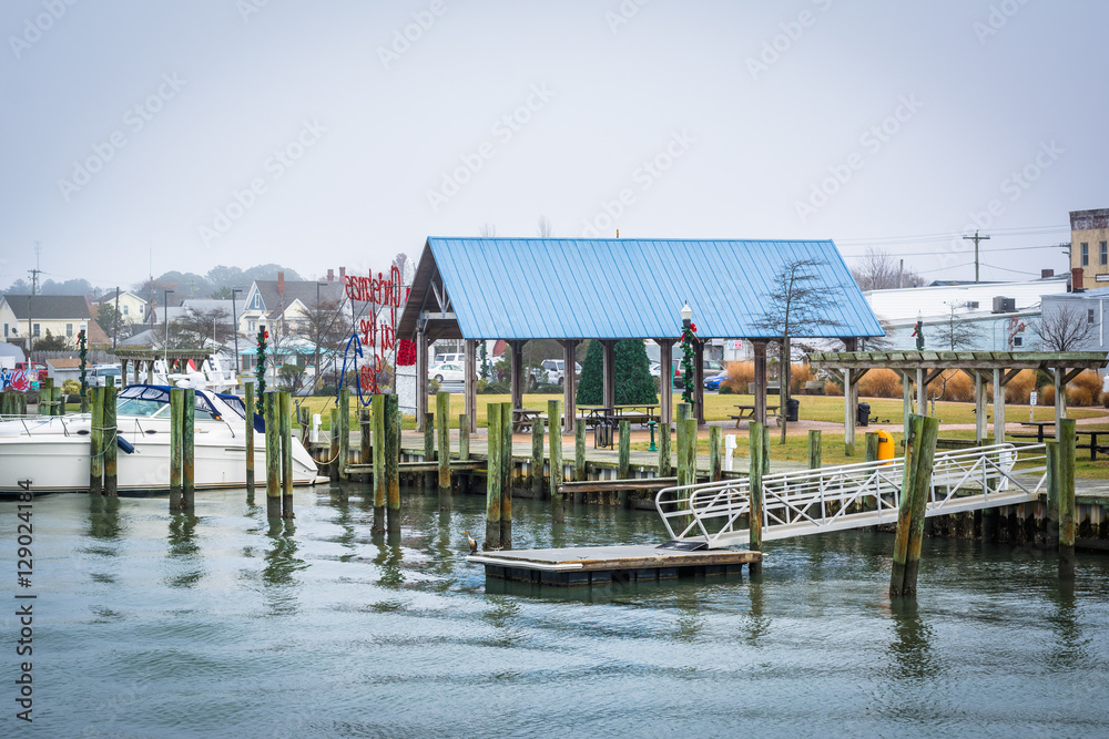 View of the Chincoteague Bay Waterfront, in Chincoteague Island,