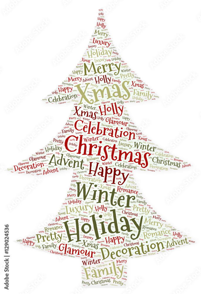 Fototapeta premium Xmas Tree Word Cloud