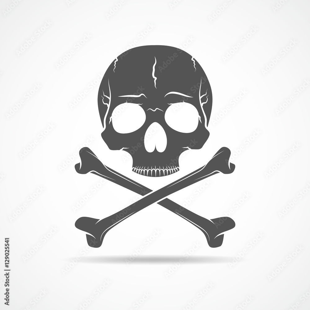 Skull and crossbones. Vector illustration