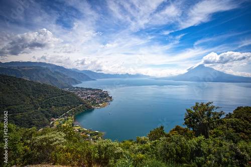 View of Lake Atitlan and Panajachel from San Jorge photo