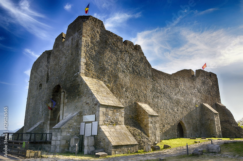 Exterior walls of Neamt Fortress after restoration in summer Neamt County Romania. photo