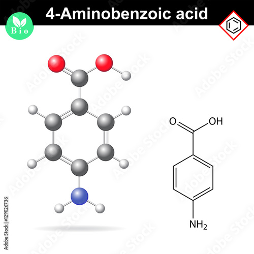 Aminobenzoic acid molecule, intermediate of vitamine B9