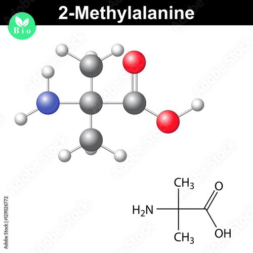 Methylalanine structure, rare proteinogenic amino acid