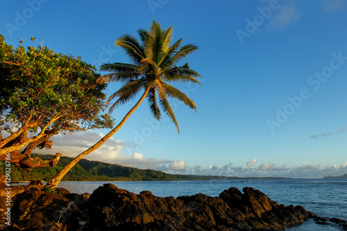 Coastline in Lavena village on Taveuni Island, Fiji