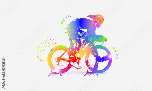 Colorful cyclist