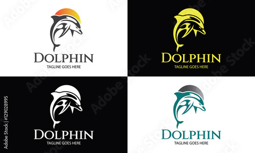 Dolphin logo design template ,Vector illustration